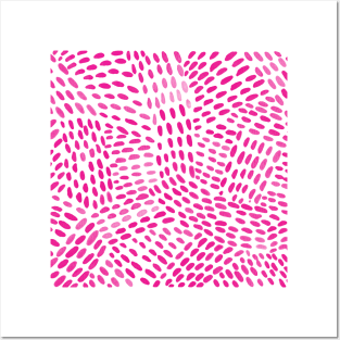 Watercolor dotted lines - magenta Posters and Art